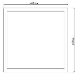 Panneau LED 'NICOLA', luminaire en saillie en métal et plastique avec LEDs fixes blanc neutre, panneau pour l'intérieur 45 x 45 cm