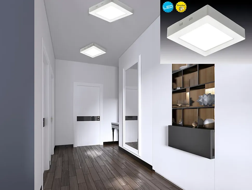 Panneau LED pour montage en saillie avec variateur 'DIMPLEX' D : 17,2 cm