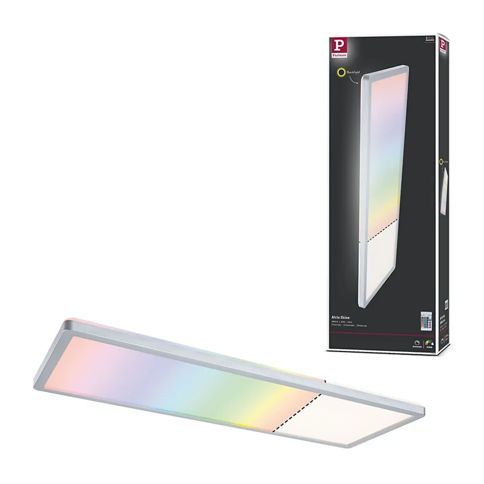 Panneau LED Produits de deuxième choix Atria Shine Backlight carré 580x200mm 20W 2000lm RGBW Chrome mat gradable