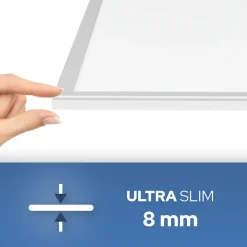 Panneau LED slim edgelit 60x60x0,8 cm, 50W, 5000 lm, 3CCT, blanc + 1x cadre 45 mm pour panneau LED 60x60 HOROZ