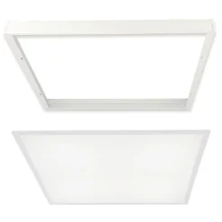 Panneau LED slim edgelit 60x60x0,8 cm, 50W, 5000 lm, 3CCT, blanc + 1x cadre 45 mm pour panneau LED 60x60 HOROZ