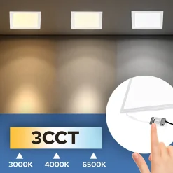 Panneau LED slim edgelit encastrable 60x60x0,8 cm, 50W, 5000 lm, 3CCT, IP20, carré, blanc, SUPERNOVA HOROZ