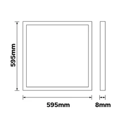 Panneau LED slim edgelit encastrable 60x60x0,8 cm, 50W, 5000 lm, 3CCT, IP20, carré, blanc, SUPERNOVA HOROZ