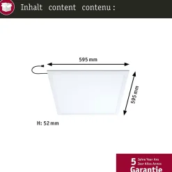 Panneau LED Smart Home Zigbee 3.0 Amaris carré 595x595mm 35W 2400lm RGBW+ Blanc gradable