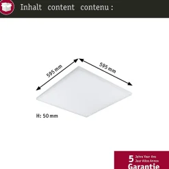 Panneau LED Smart Home Zigbee 3.0 Velora carré 595x595mm 19,5W 2200lm Tunable White Blanc gradable