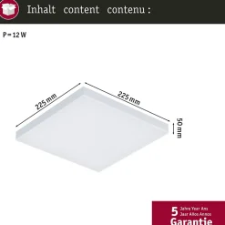 Panneau LED Smart Home Zigbee 3.0 Velora carré 225x225mm 8,5W 800lm Tunable White Blanc dépoli gradable