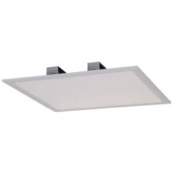 Panneau LED 'SORRISO', luminaire apparent en métal et plastique blanc avec LEDs fixes, 45x45cm pour l'intérieur