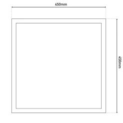 Panneau LED 'SORRISO', luminaire apparent en métal et plastique blanc avec LEDs fixes, 45x45cm pour l'intérieur