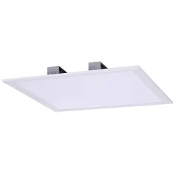 Panneau LED 'SORRISO', luminaire apparent en métal et plastique blanc avec LEDs fixes, 45x45cm pour l'intérieur