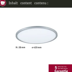 Panneau LED 3-Step-Dim Atria Shine Backlight rond 420mm 22W 2300lm 4000K Chrome mat gradable