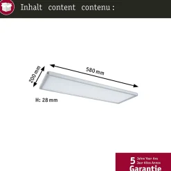 Panneau LED 3-Step-Dim Atria Shine Backlight carré 580x200mm 22W 1800lm 3000K Chrome mat gradable