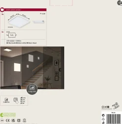 Panneau LED 3-Step-Dim Velora carré 225x225mm 12W 1200lm 3000K Blanc gradable