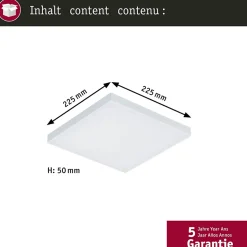 Panneau LED 3-Step-Dim Velora carré 225x225mm 12W 1200lm 3000K Blanc gradable