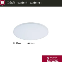 Panneau LED Velora rond 600mm 38W 3650lm White Switch Blanc