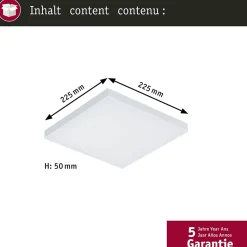 Panneau LED Velora carré 225x225mm 13W 1200lm 3000K Blanc