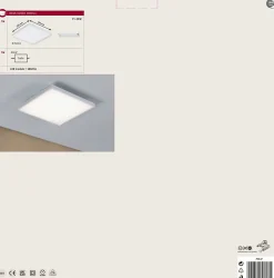 Panneau LED Velora carré 300x300mm 16,8W 1500lm 3000K Blanc