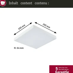 Panneau LED Velora Rainbow dynamicRGBW carré 295x295mm 13,2W 1140lm RGB+ Blanc gradable