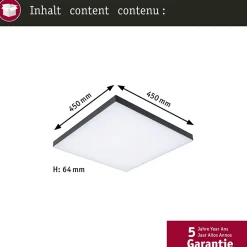 Panneau LED Velora Rainbow dynamicRGBW carré 450x450mm 19W 1690lm RGB+ Noir gradable