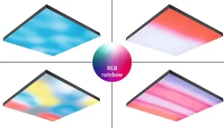 Panneau LED Velora Rainbow dynamicRGBW carré 450x450mm 19W 1690lm RGB+ Noir gradable