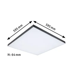 Panneau LED Velora Rainbow dynamicRGBW carré 595x595mm 31W 2820lm RGB+ Noir gradable