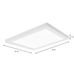 Panneau lumineux Nakaya LED intégrée blanc neutre IP44 1900lm 18W L.30xl.30xH.2,4cm blanc GoodHome