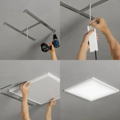 Panneau lumineux Wundt LED intégrée variation de blancs IP20 dimmable 1900lm 15W L.30xl.30xH.3,2cm blanc GoodHome