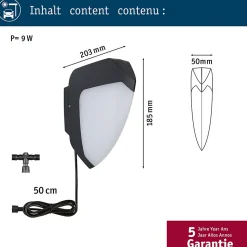 Park + Light Applique d'extérieur LED Ikosea Détecteur de mouvement crépusculaire (IR) IP44 50x203mm 3000K 5,6W 350lm 12V Anthraci