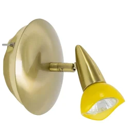 Patère en laiton brossé Applique murale 1 Spot orientable et inclinable 50W