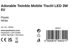 Pauleen Lampe à poser Adorable Twinkle White Switch 150lm 1,5W Blanc