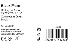 Pauleen Lampe à poser Black Flare E27 2700K 8lm 0,3W Noir