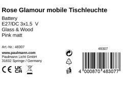 Pauleen Lampe à poser Boho Shine E27 2700K 30lm 0,8W Rose dépoli