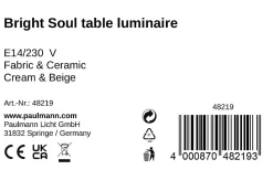 Pauleen Lampe à poser Bright Soul E14 max. 20W Crème Beige