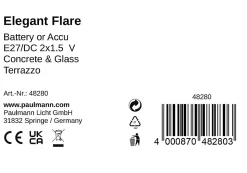 Pauleen Lampe à poser Elegant Flare E27 2500K 3lm 0,2W Terrazzo