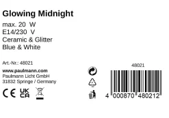 Pauleen Lampe à poser Glowing Midnight E14 max. 20W Bleu Blanc