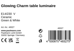 Pauleen Lampe à poser Glowing Charm E14 max. 20W Vert Blanc