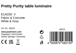 Pauleen Lampe à poser Pretty Purity E14 max. 20W Blanc Gris