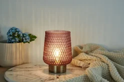 Pauleen Lampe à poser Rose Glamour E27 2700K 30lm 0,8W Rose Laiton