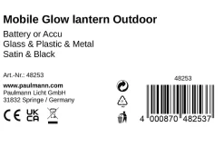 Pauleen Luminaires à poser mobiles Mobile Glow 2700K 25lm 0,2W Satiné Noir