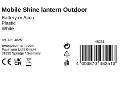 Pauleen Luminaires à poser mobiles Mobile Shine 2700K 10lm 0,2W Blanc