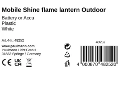 Pauleen Luminaires à poser mobiles Mobile Shine Flame 1500K 4lm 0,2W Blanc