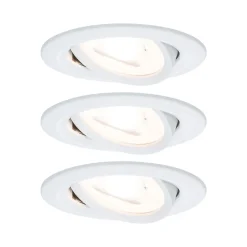 Paulmann 93467 - Lot de 3 spots encastrables LED GU10 orientables 3x6,5W 2700K blanc mat