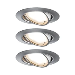 Paulmann Base 93421 - Lot de 3 spots encastrables LED 3x5W 3000K fer brossé