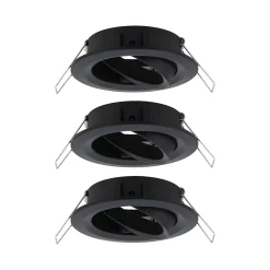 Paulmann Choose Collerette encastrable jeu de 3 3x10 W noir mat, pivotante