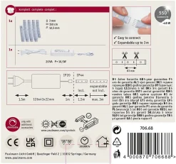 Paulmann MaxLED 500 70668 Ruban LED 24 V blanc chaud 150 cm dimmable, rallongeable