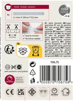 Paulmann MaxLED 1000 70675 Ruban LED extension 100 cm 24 V blanc lumière du jour avec connecteur mâle