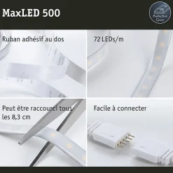 Paulmann MaxLED 500 70665 Ruban LED 24 V 300 cm blanc lumière du jour, kit de base extensible