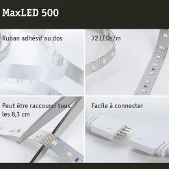Paulmann MaxLED 500 70828 Ruban LED d'extension 2,5 m blanc lumière du jour 24 V 14 W 1375 lm