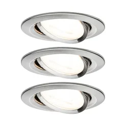 Paulmann Nova 93429 - Spot encastrable rond 3x GU10 3x6,5W 2700K fer brossé