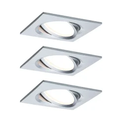 Paulmann Nova Plus Lot de 3 spots LED encastrables 18 W, aluminium tourné, 3x6 W, 3x470 lm, 2700 K, orientables