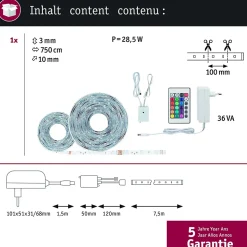 Paulmann SimpLED 78979 Ruban LED RGB 7,5 m 26W kit complet avec alimentation et télécommande